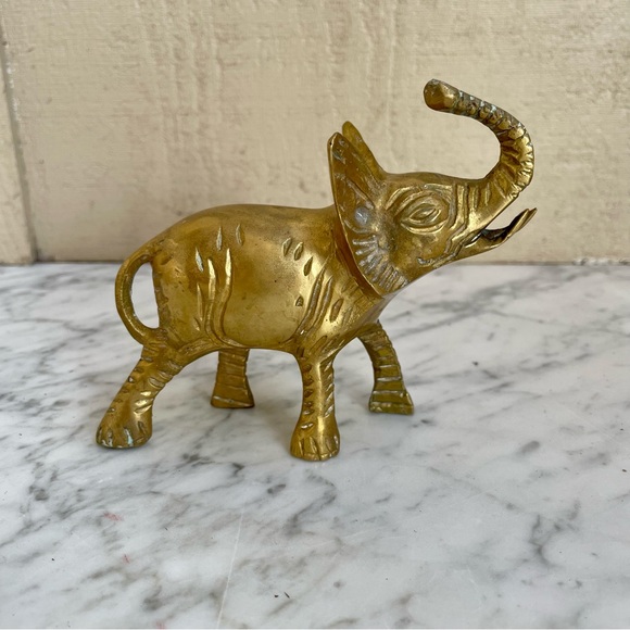 Vintage Other - Vintage Brass Elephant Figurine